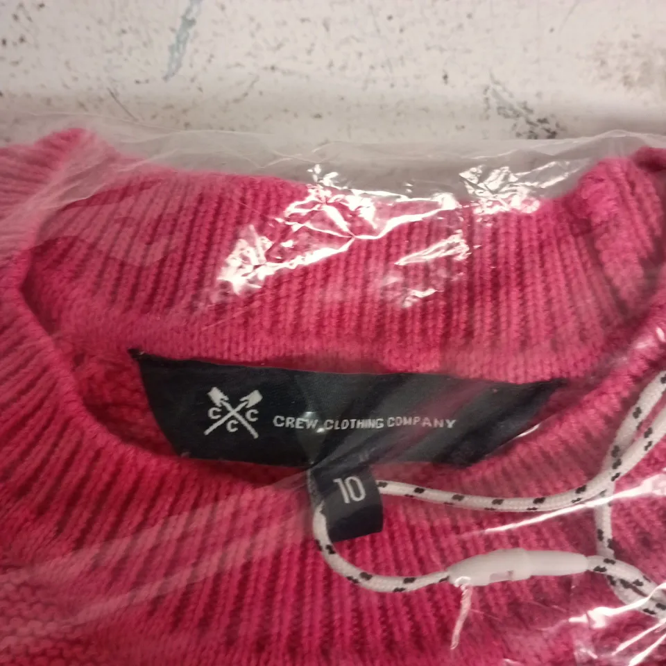 Crew Clothing Company Cotton Stitch Jumper – Raspberry Pink, UK 10