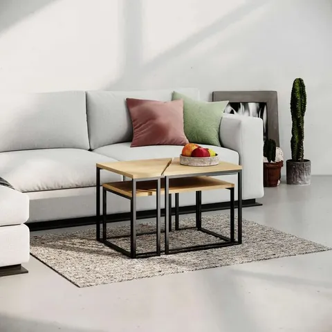 BRAND NEW BOXED OHLADY MODERN COFFEE TABLE H 41.8CM SAPPHIRE-OAK