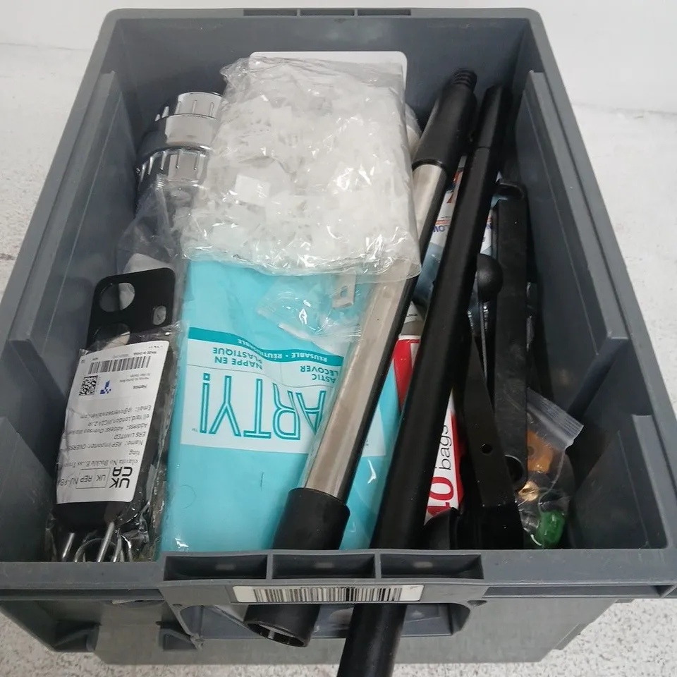 BOX OF APPROXIMATELY 20 MIXED ITEMS INCLUDING METAL PARTS, INSTANT-FLOW ETC.