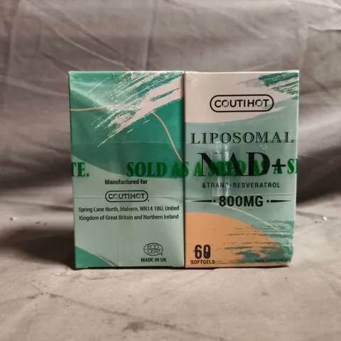 APPROXIMATELY 18 DUO PACKS OF COUTIHOT LIPOSOMAL NAD+ 800MG FOOD SUPPLEMENTS (60 SOFTGELS PER PACK)