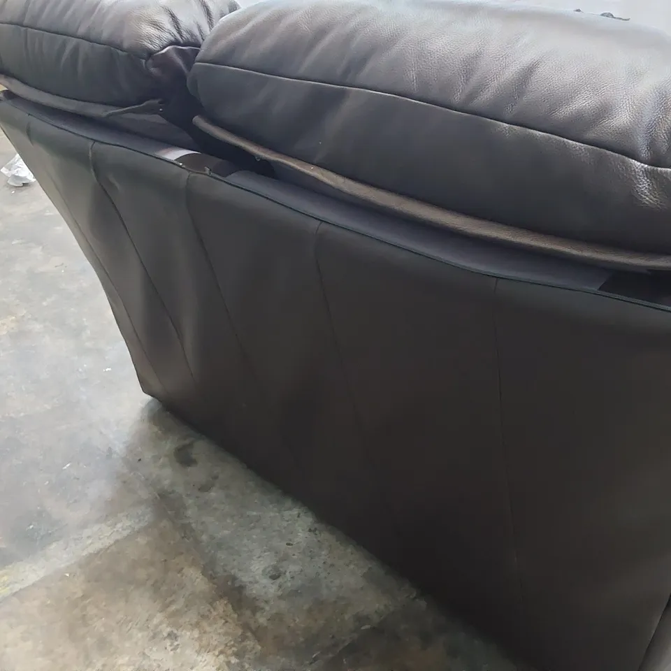 QUALITY BRITISH DESIGNER G PLAN MINSTRAL TWO SEATER SOFA CAPRI CHOCOLATE LEATHER