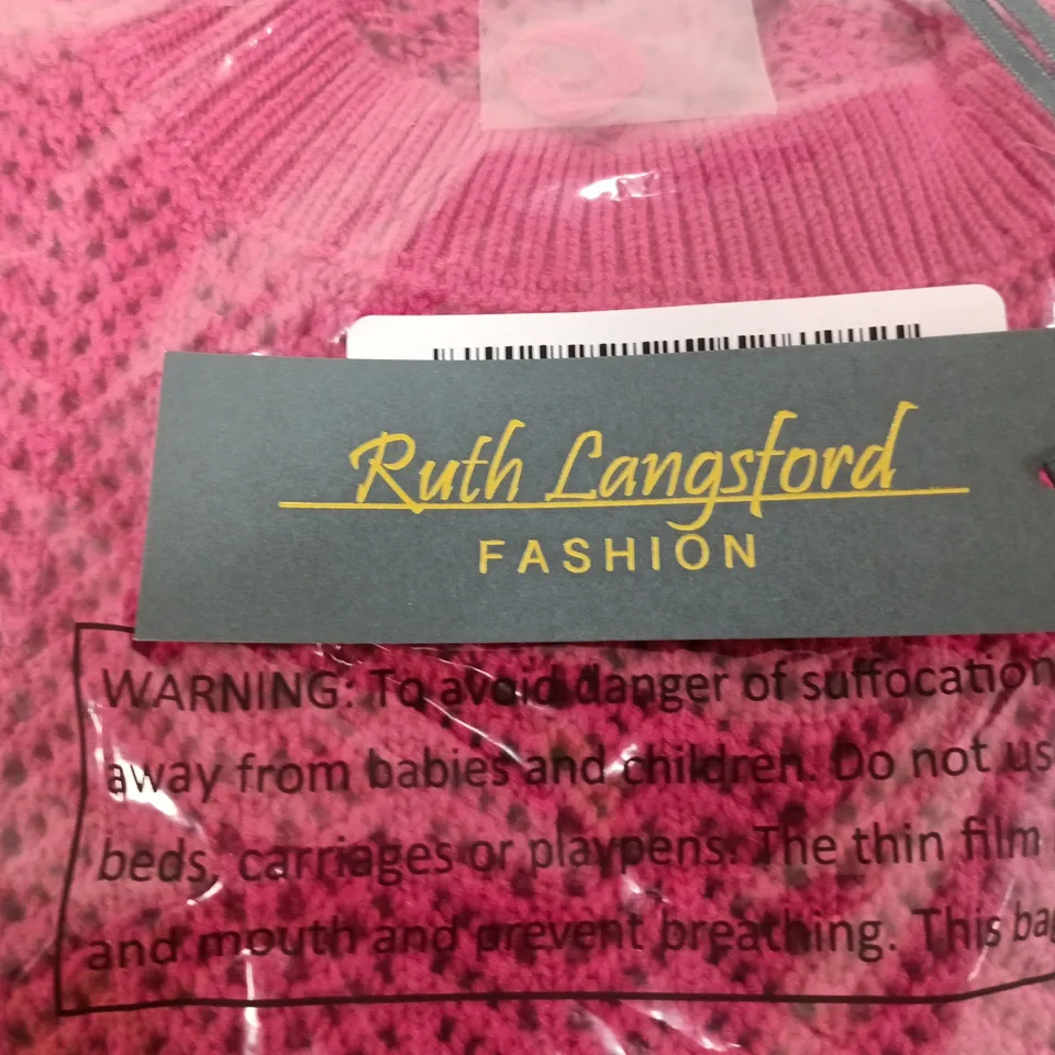 RUTH LANGFORD FASHION PINK KNIT JUMPER – UK S