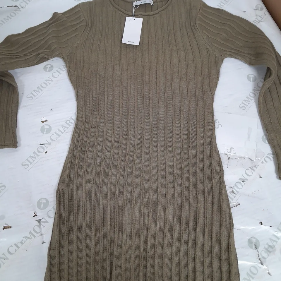 MNG KHAKI DRESS WITH LONG SLEEVES - MEDIUM