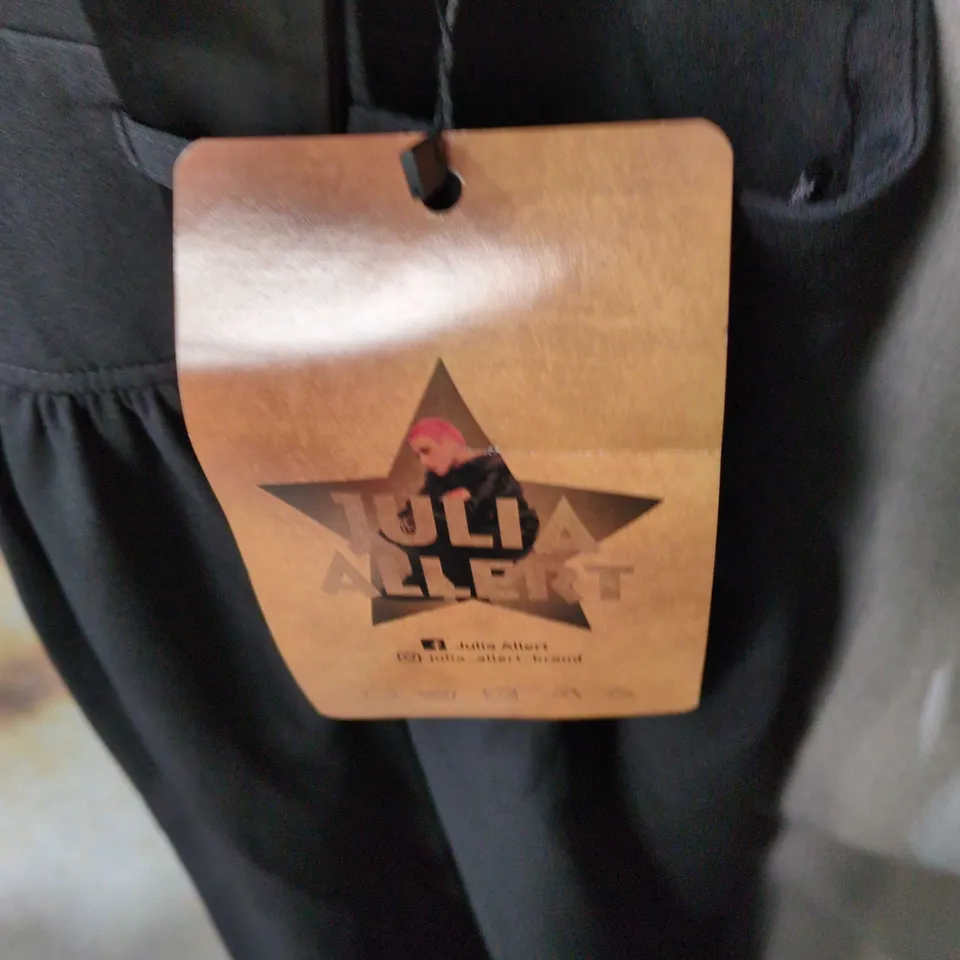 JULIA ALERT WOMEN'S BLACK PINAFORE DRESS, UK SIZE S