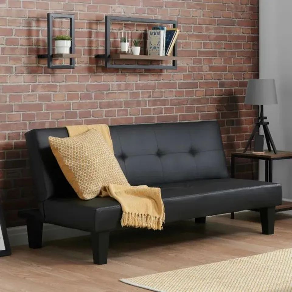 BOXED FRANKLIN SOFA BED IN BLACK - 167 X 96 X 37 CM