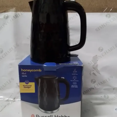 BOXED RUSSELL HOBBS BLACK HONEYCOMB KETTLE