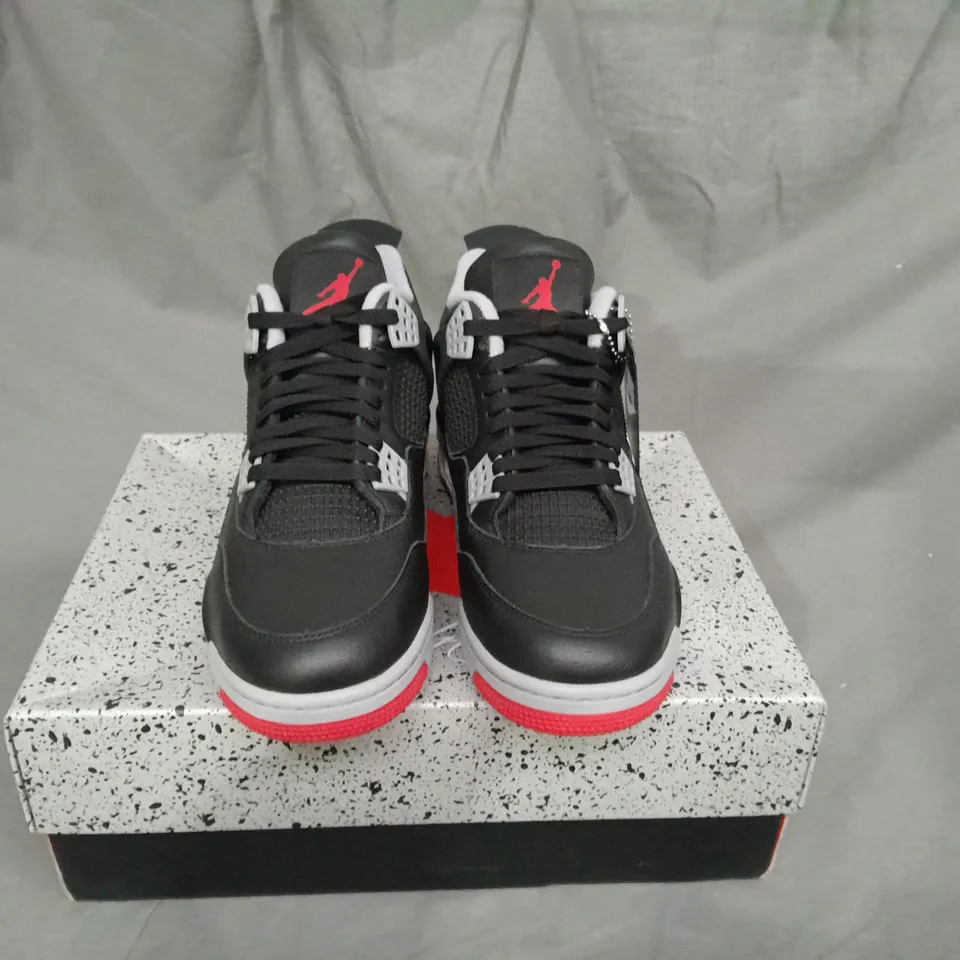 BOXED PAIR OF AIR JORDAN 4 RETRO 'BRED REIMAGINED' SIZE 9