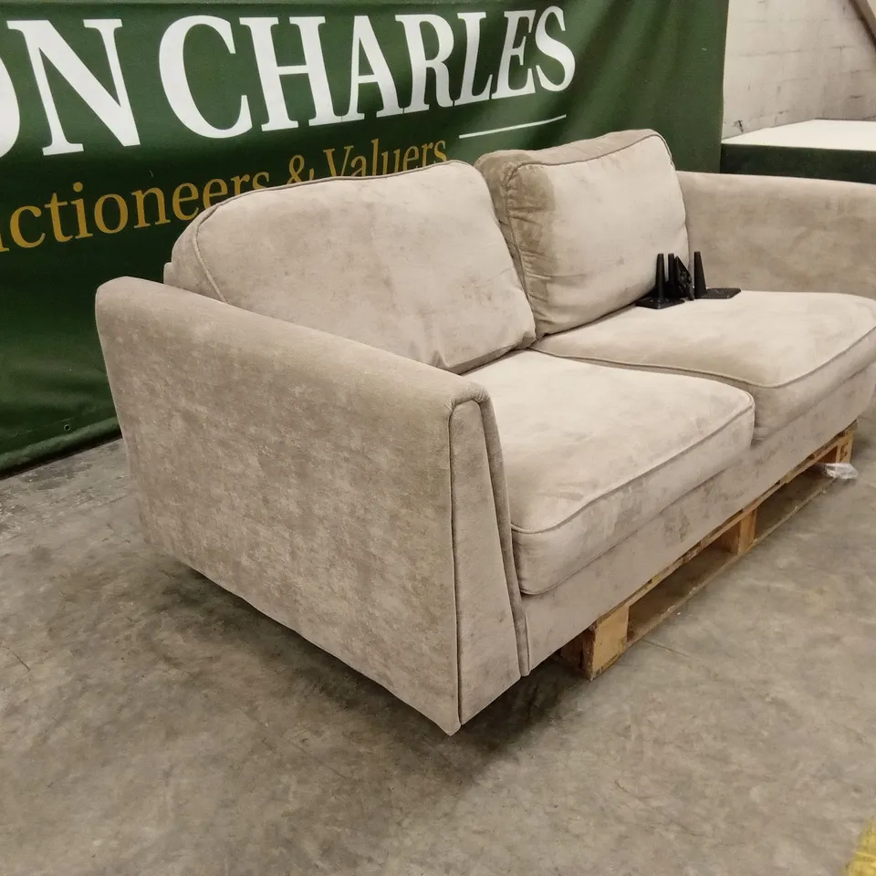 MESSINA 3 SEATER STANDARD BACK FABRIC SOFA - NATURAL RRP £649