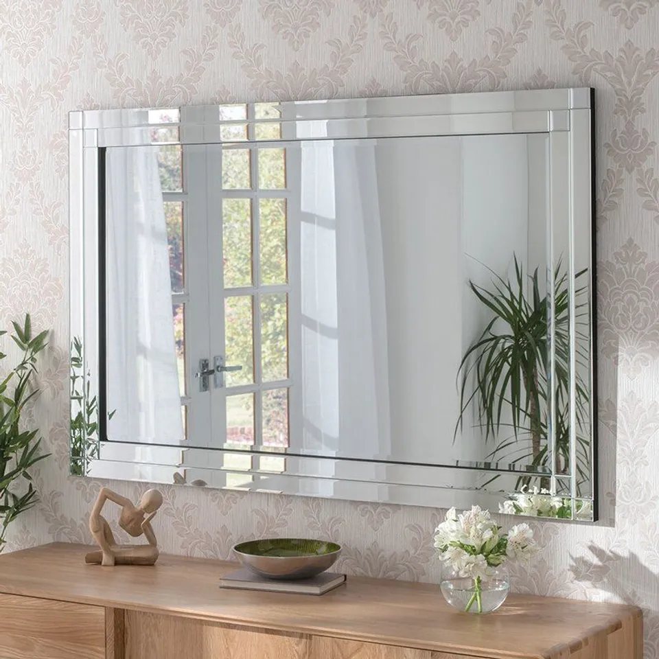 BOXED MACKENZIE GLASS ACCENT MIRROR 120X80CM