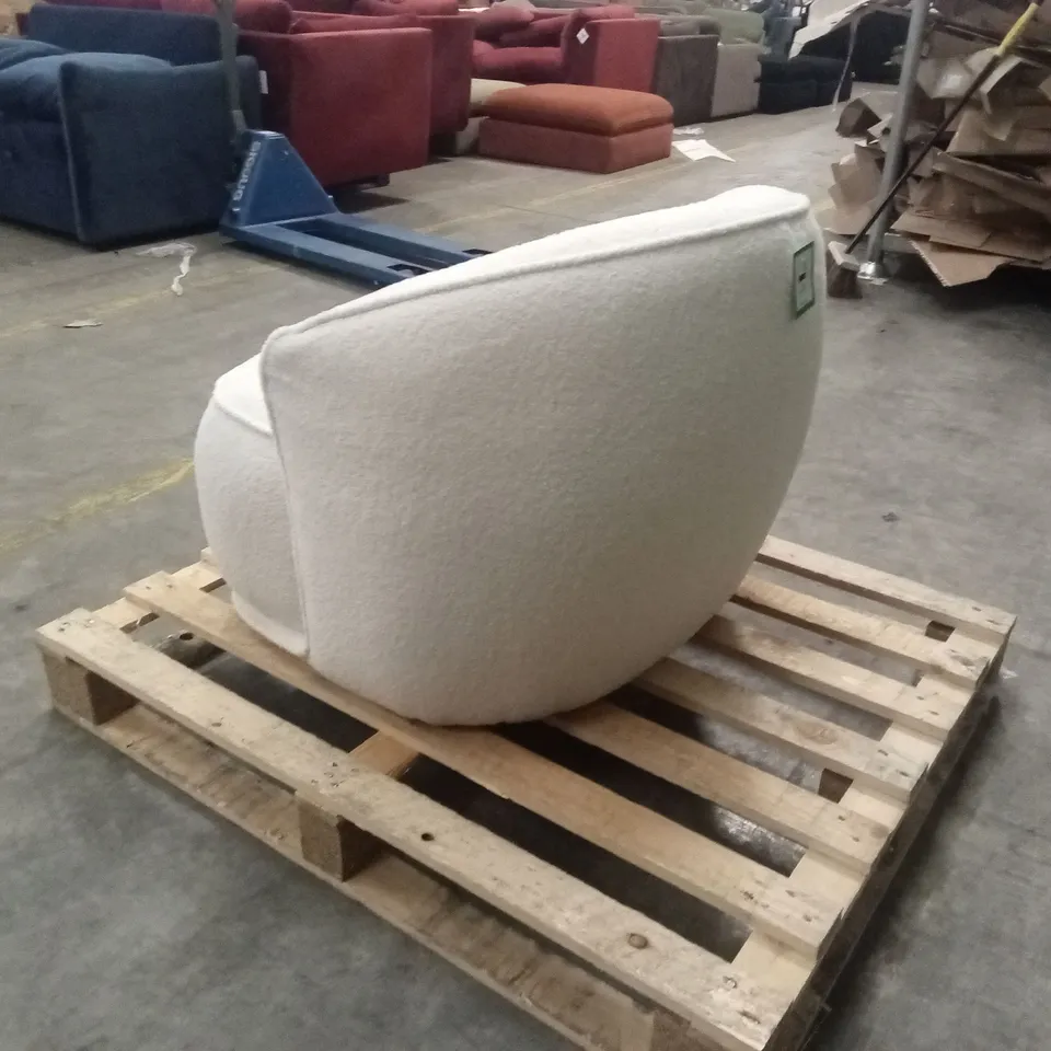 QUALITY DESIGNER BOUCLE FABRIC ARMCHAIR