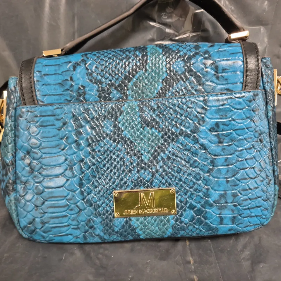 JM JULIEN MACDONALD MINI MESANGER BAG IN BLUE