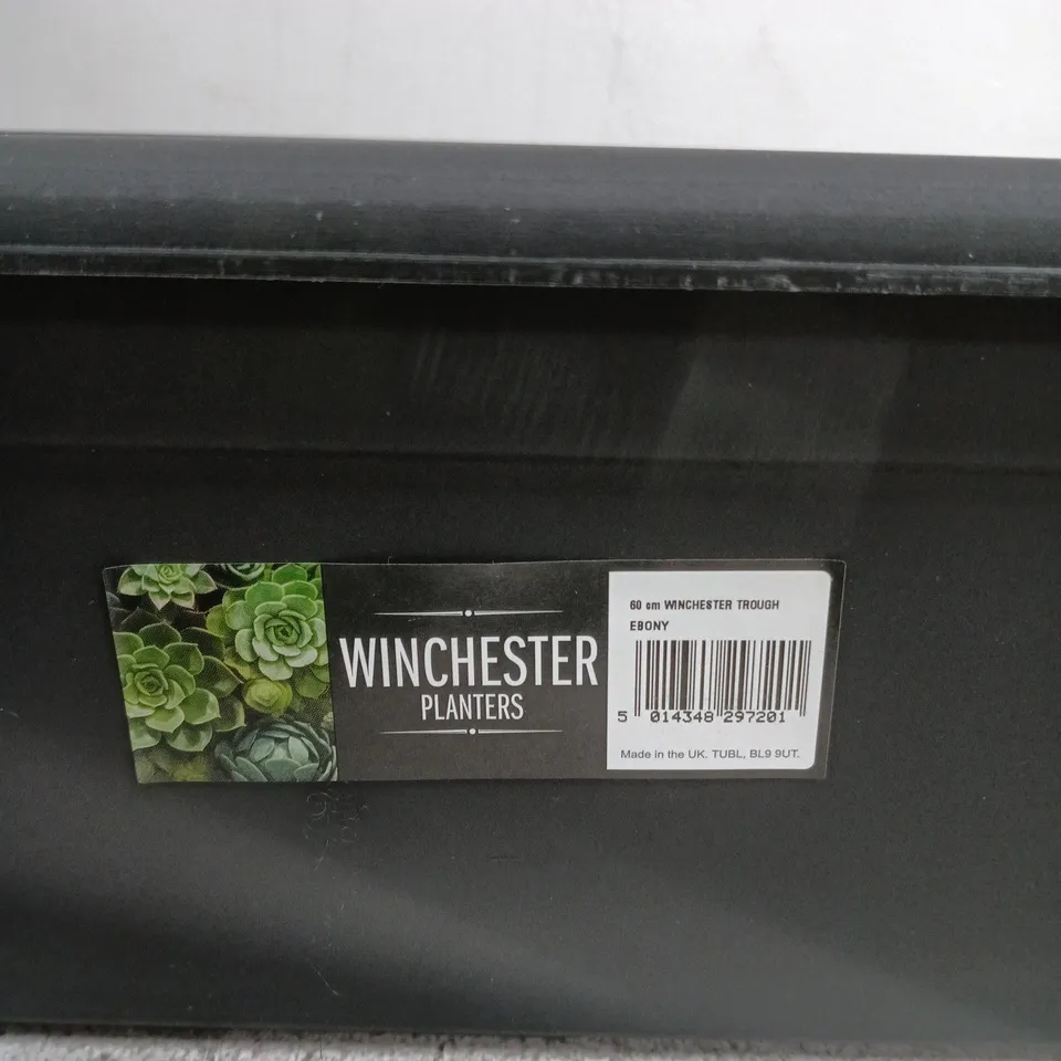 BOX OF APPROXIMATELY 10 WINCHESTER PLANTERS 60 CM TROUGH EBONY – GARDEN PLANTER