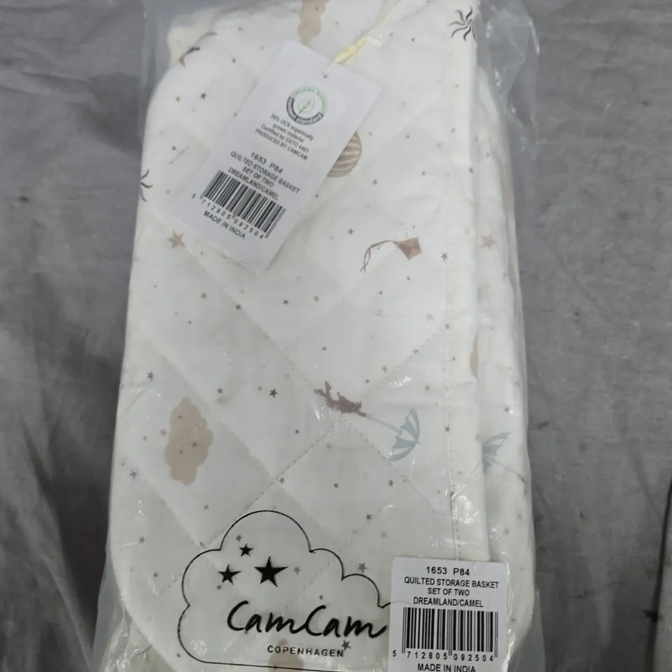 CAMCAM COPENHAGEN QUILTED STORAGE BASKET – SET OF 2 (MADE IN INDIA)