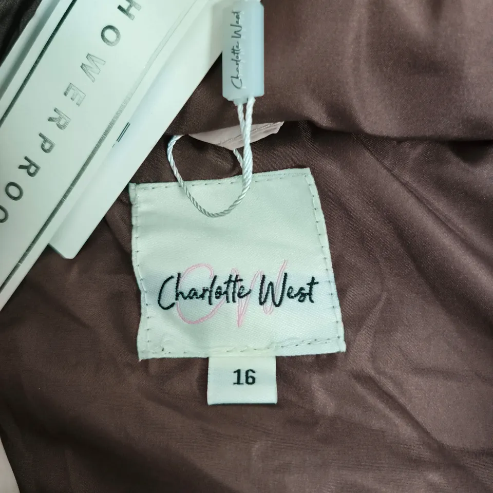 CHARLOTTE WEST WOMEN'S QUILTED PUFFER JACKET - BEIGE, UK SIZE 16