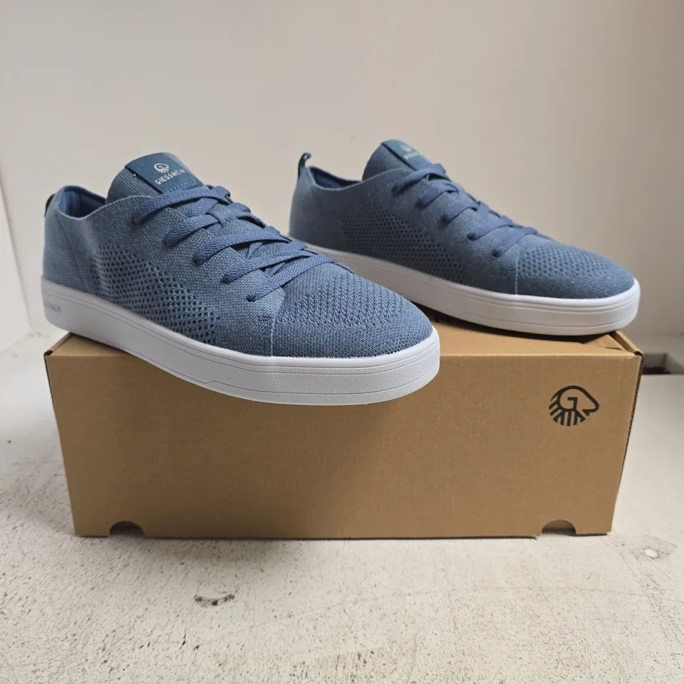 BOXED PAIR OF GIESSWEIN WOOL TRAINERS IN DENIM BLUE SIZE UK 10