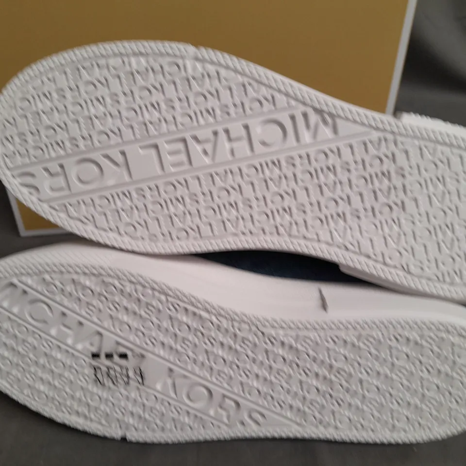 BOXED PAIR OF MICHAEL KORS DENIM HI-TOPS - US 8.5M