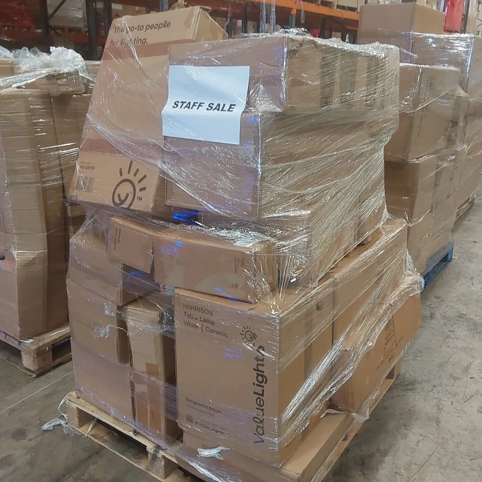 PALLET CONTAINING A VERY LARGE QUANTITY OF ASSORTED LIGHTING ITEMS