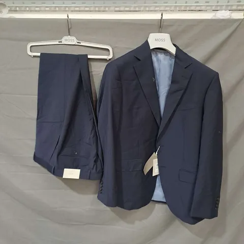 MOSS SUIT JACKET AND TROUSERS IN NAVY SIZES 42R AND 34L