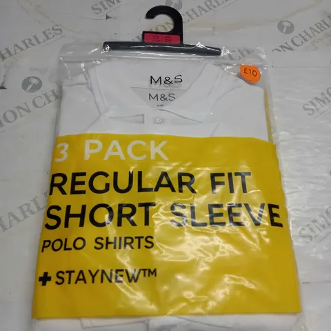3 PACK OF REGULAR FIT SHORT SLEEVED POLO SHIRT SIZE 9-10 YEARS