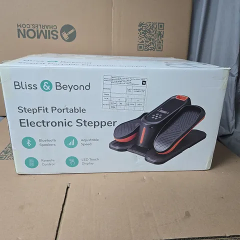 BLISS AND BEYOND STEPFIT PORTABLE ELECTRONIC STEPPER BOXED