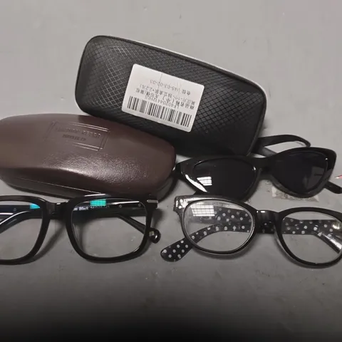 APPROXIMATELY 12 ASSORTED VISION CARE ITEMS TO INCLUDE - SUNGLASSES , EYEWEAR PLACE , CARRY CASE ETC