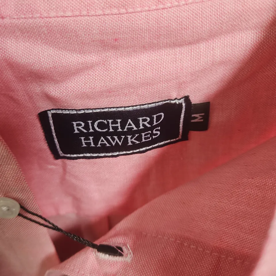 RICHARD HAWKES PINK SHIRT – MEN'S, SIZE M, BUTTON-DOWN COTTON CASUAL SHIRT