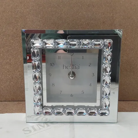BOXED ALISONE NUMERICAL GLASS QUARTZ MOVEMENT/CRYSTAL TABLETOP CLOCK