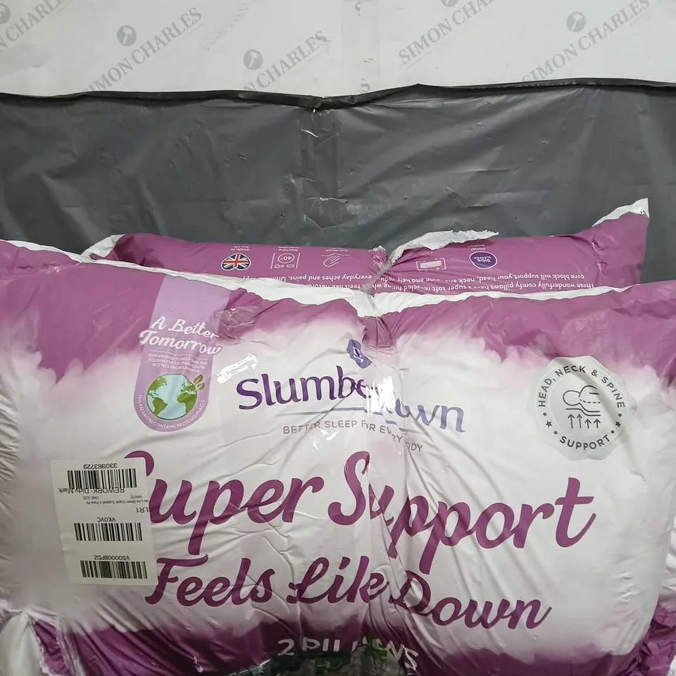 SLUMBERDOWN FEELS LIKE DOWN SUPER SUPPORT PACK OF 4 PILLOWS - WHITE