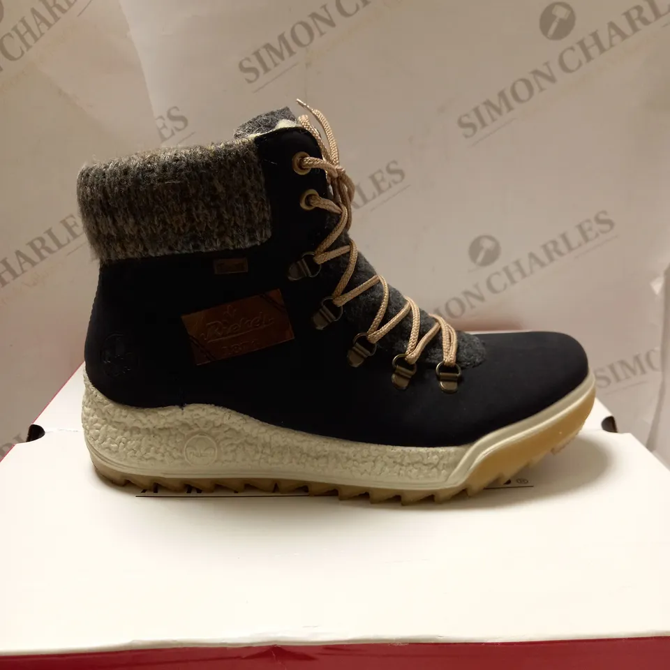 RIEKER LACE NAVY BOOT - SIZE 5