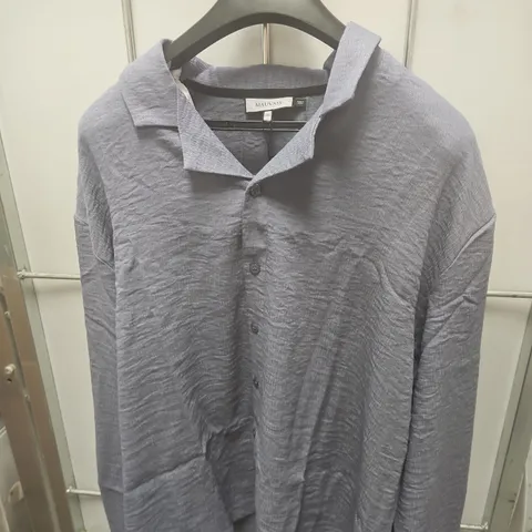 MAUVAIS MEN'S SHIRT – UK 3XL – BLUE/GREY, BUTTON-FRONT