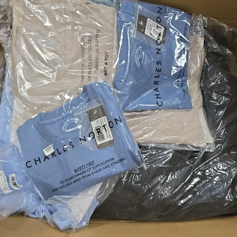 APPROXIMATELY 30 ASSORTED CLOTHING ITEMS IN VARIOUS SIZES, STYLES & COLOURS TO INCLUDE BRANDS SUCH AS CHARLES NORTON, REGATTA, PURE & NATURAL, ETC - COLLECTION ONLY