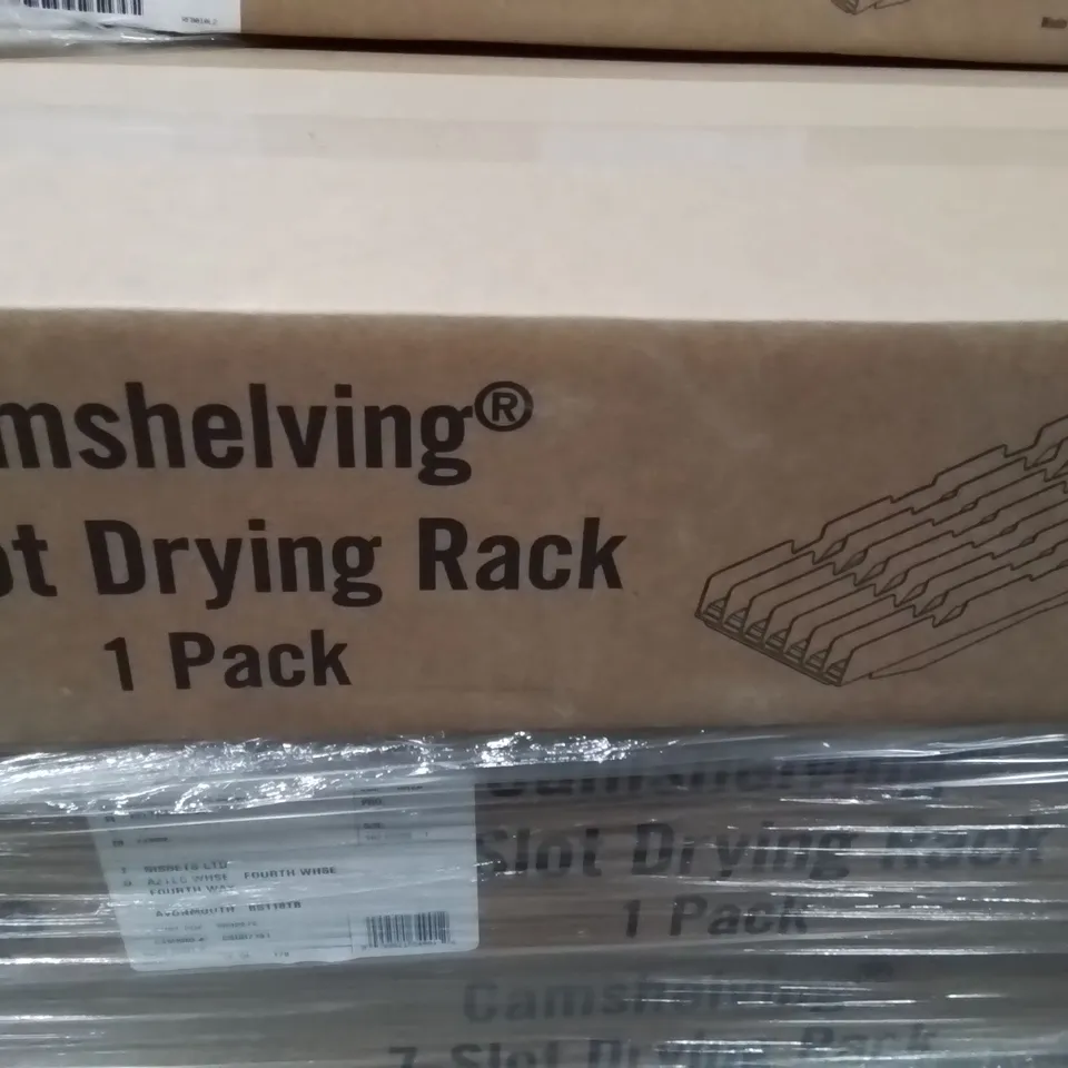 PALLET CONTAINING LARGE QUANTITY OF CAMSHELVING SLOT DRYING RACKS