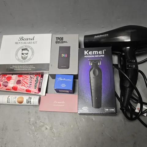 APPROXIMATEY 12 HEALTH AND BEAUTY PRODUCTS TO INCLUDE BABYLISS PRO HAIRDRYER, MENS BEARD KIT, AND HAIR CLIPPERS ETC. - COLLECTION ONLY