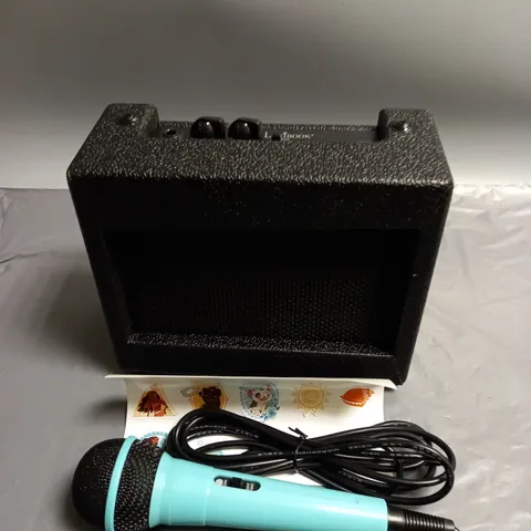 BOXED LEXIBROOK PORTABLE KARAOKE WITH MOANA STICKERS IN BLACK