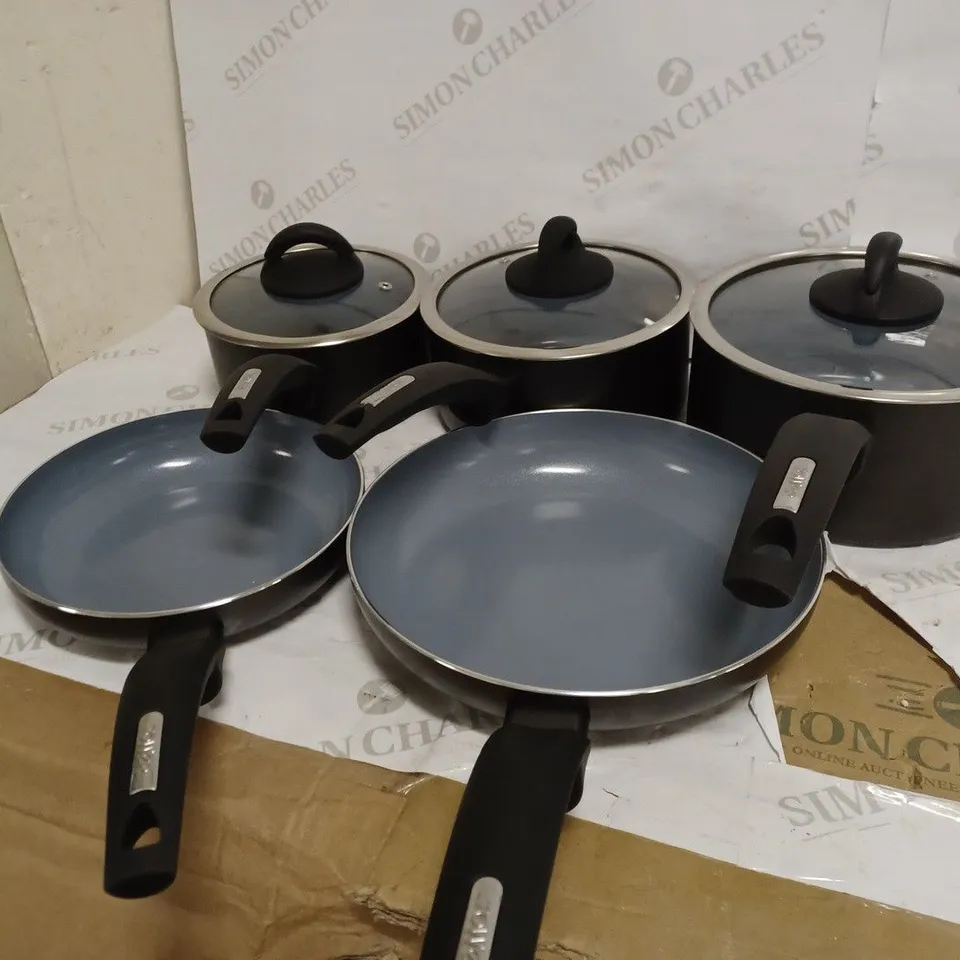 TOWER CERAMIC COASTED SAUCEPAN SET 