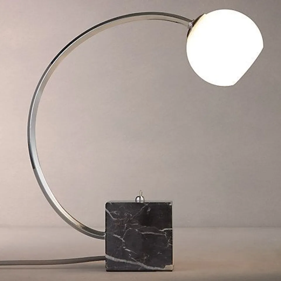 JOHN LEWIS FINLAY TABLE LAMP, MARBLE BASE, OPAL GLASS SHADE