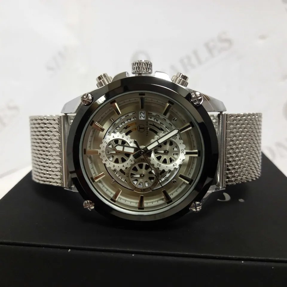 TALIS CO DATE DIAL MESH STRAP WRISTWATCH RRP £550