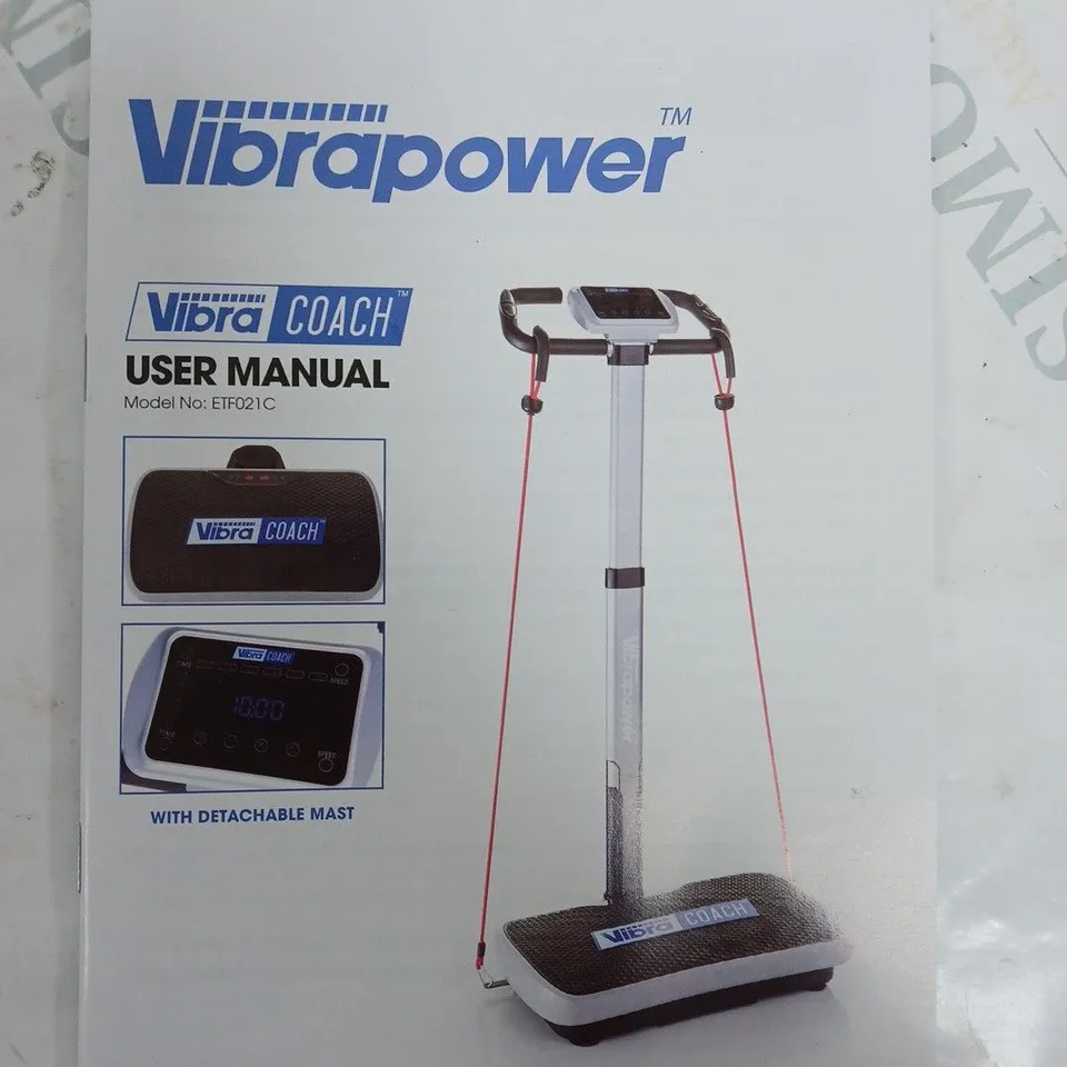 BOXED VIBRAPOWER VIBRA COACH EXERCISE UNIT RED ETF021C