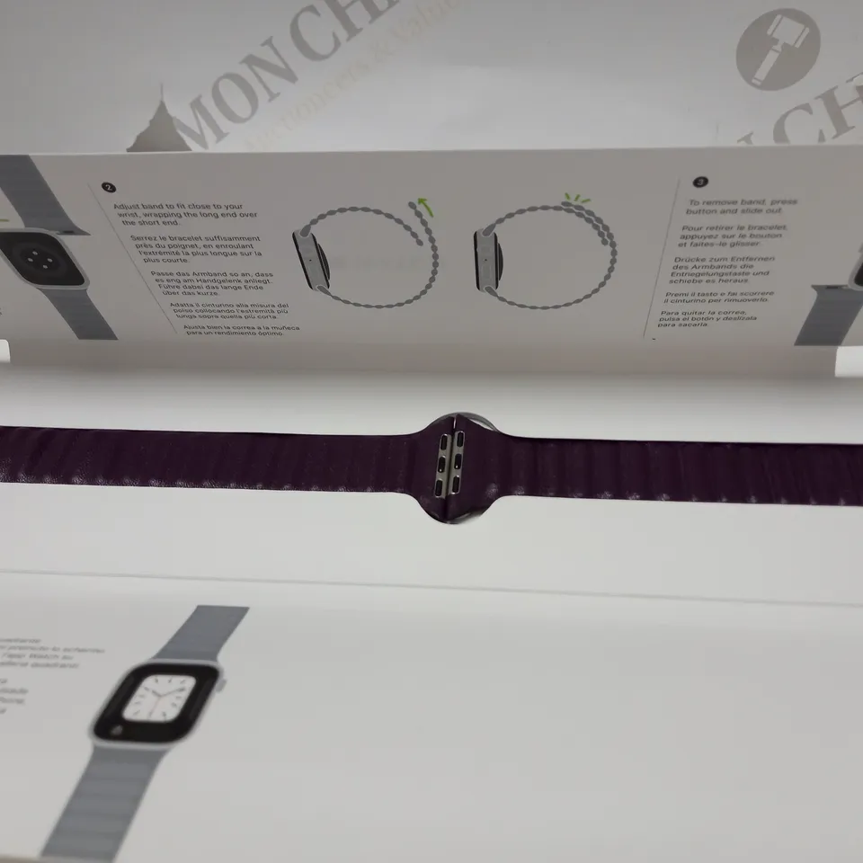 APPLE WATCH LEATHER LINK (45MM) - DARK CHERRY - M/L