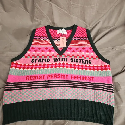 BLACK & BEECH KNITTED VEST IN MULTI SIZE XL
