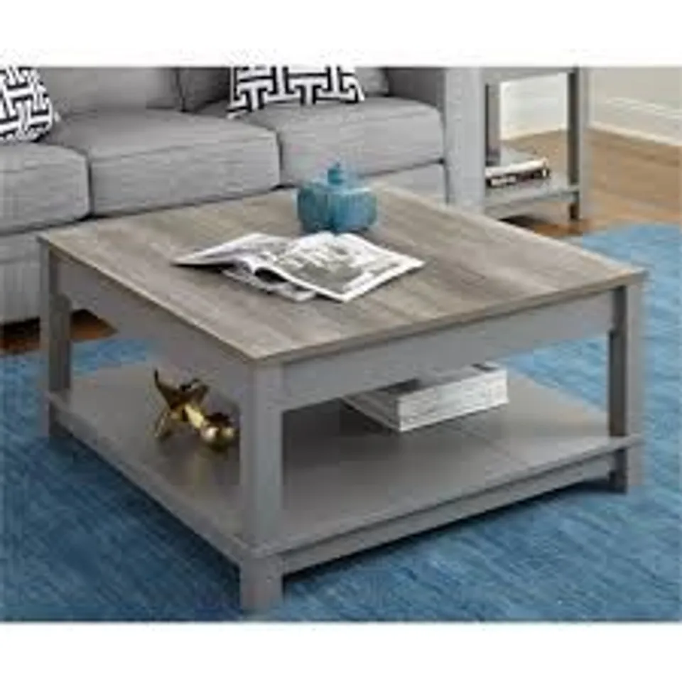 BOXED CARVER COFFEE TABLE - GREY (1 BOX)