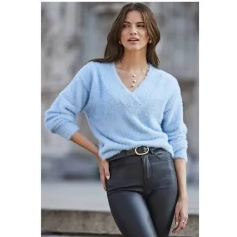 SOSANDER CROSSOVER FLUFFY JUMPER BLUE SMALL