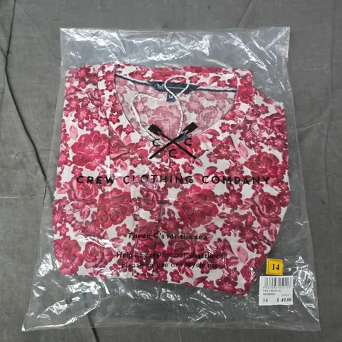 BAGGED CREW CLOTHING COMPANY LYLA BLOUSE IN RED ROSE - LARGE