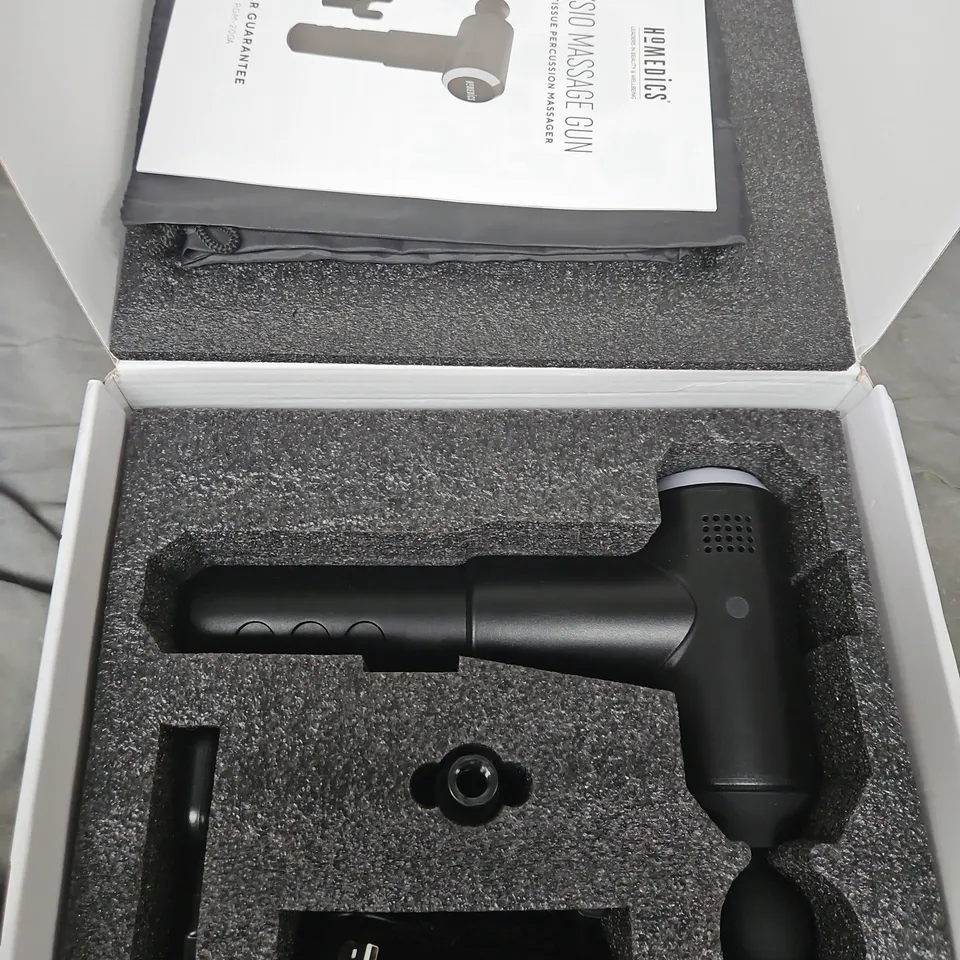 HOMEDICS PHYSIO MASSAGE GUN - DEEP TISSUE PERCUSSION MASSAGER 