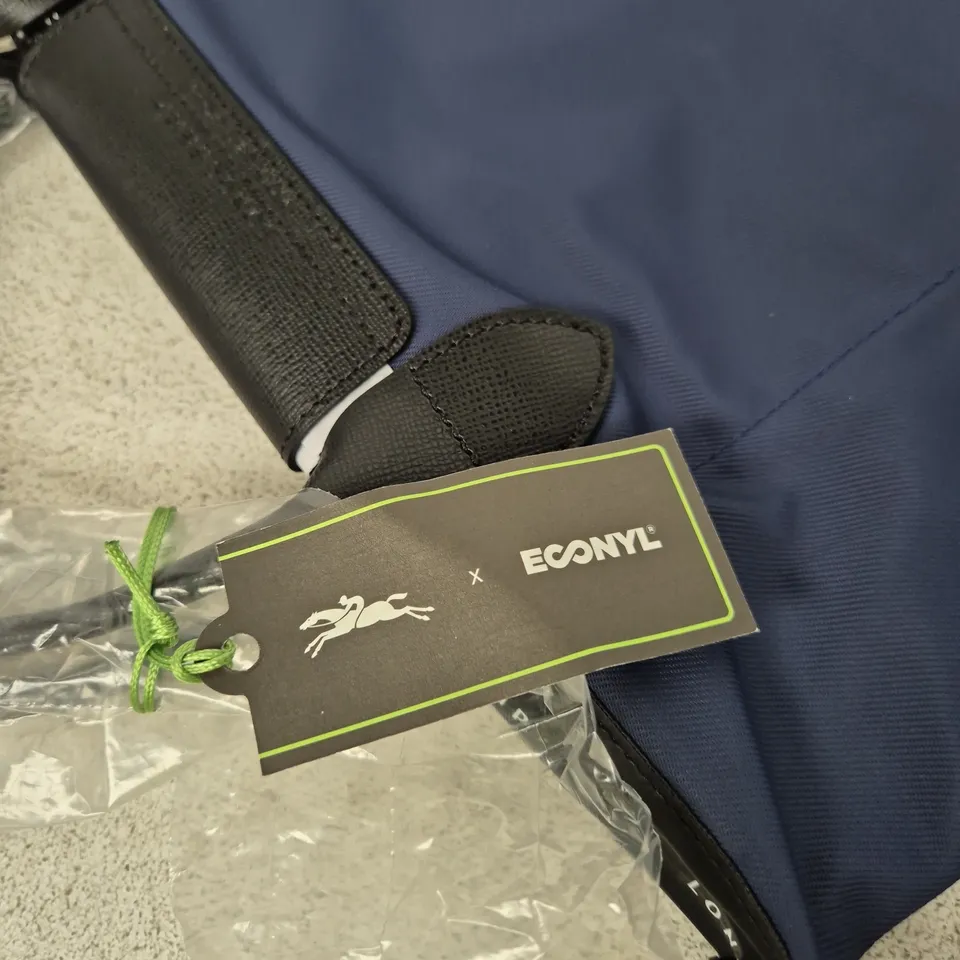 LONGCHAMP ENERGY X ECONYL HANDBAG – NAVY NYLON WITH BLACK LEATHER TRIM