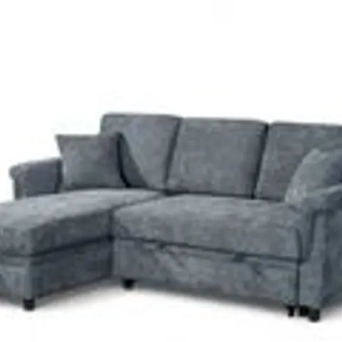 BOXED OSCAR 1C2 CHENILLE BREEZE FABRIC LEFT ARM FACING CHAISE BLUE (2 BOXES)