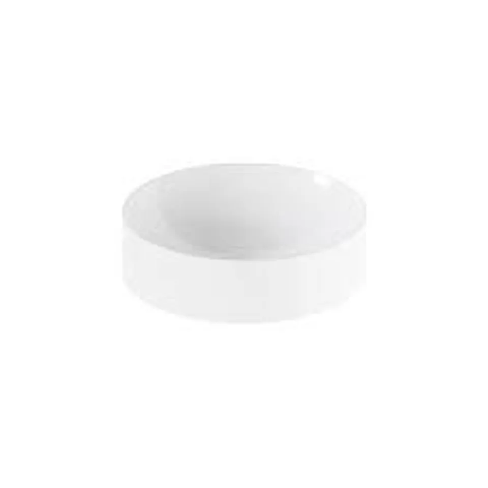 BOXED VADO CAMEO MINERAL CAST 400MM ROUND BASIN - GLOSS WHITE 