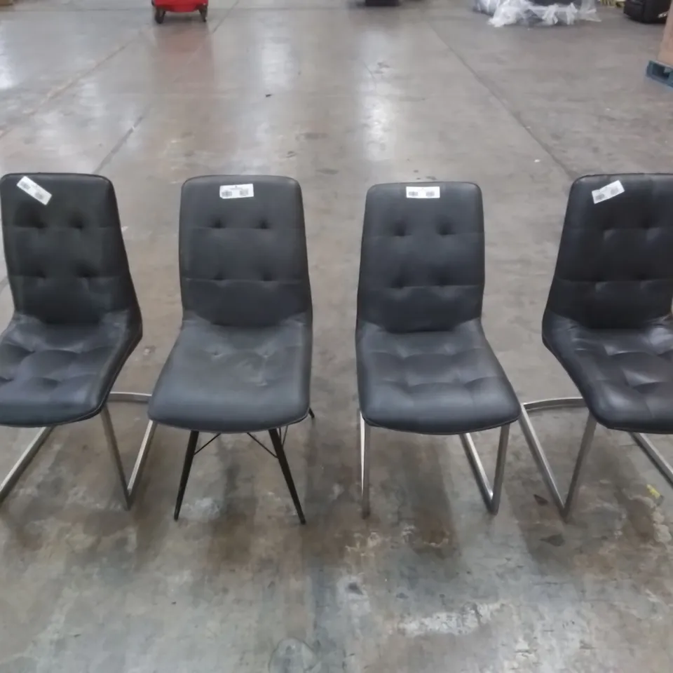 4 X ASSORTED QUALITY MODERN CHAIRS IN FAUX LEATHER