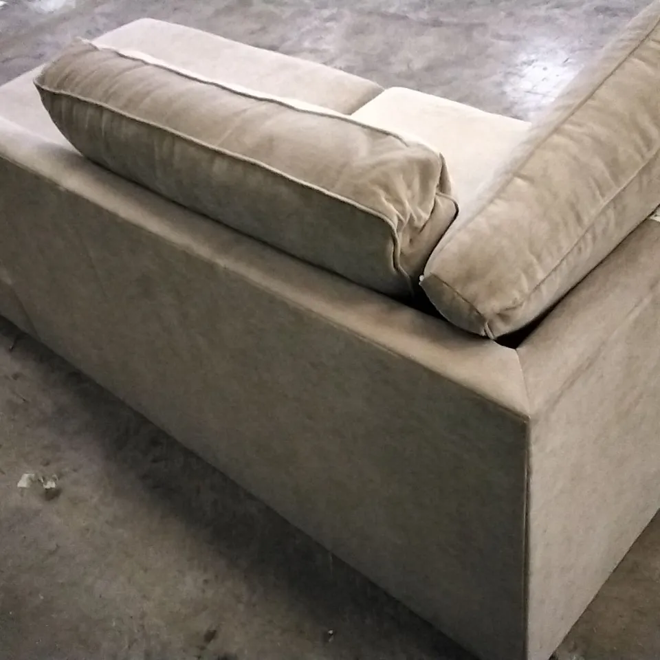 QUALITY BRITISH DESIGNER MINK FABRIC CORNER GROUP CHAISE SECTION
