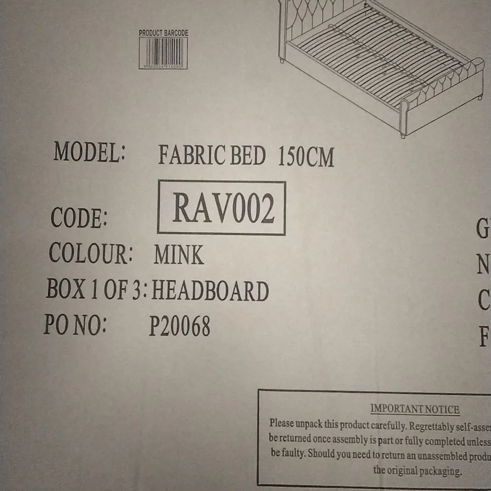 PALLET OF 150CM FULL BEDSET 3 BOXES 